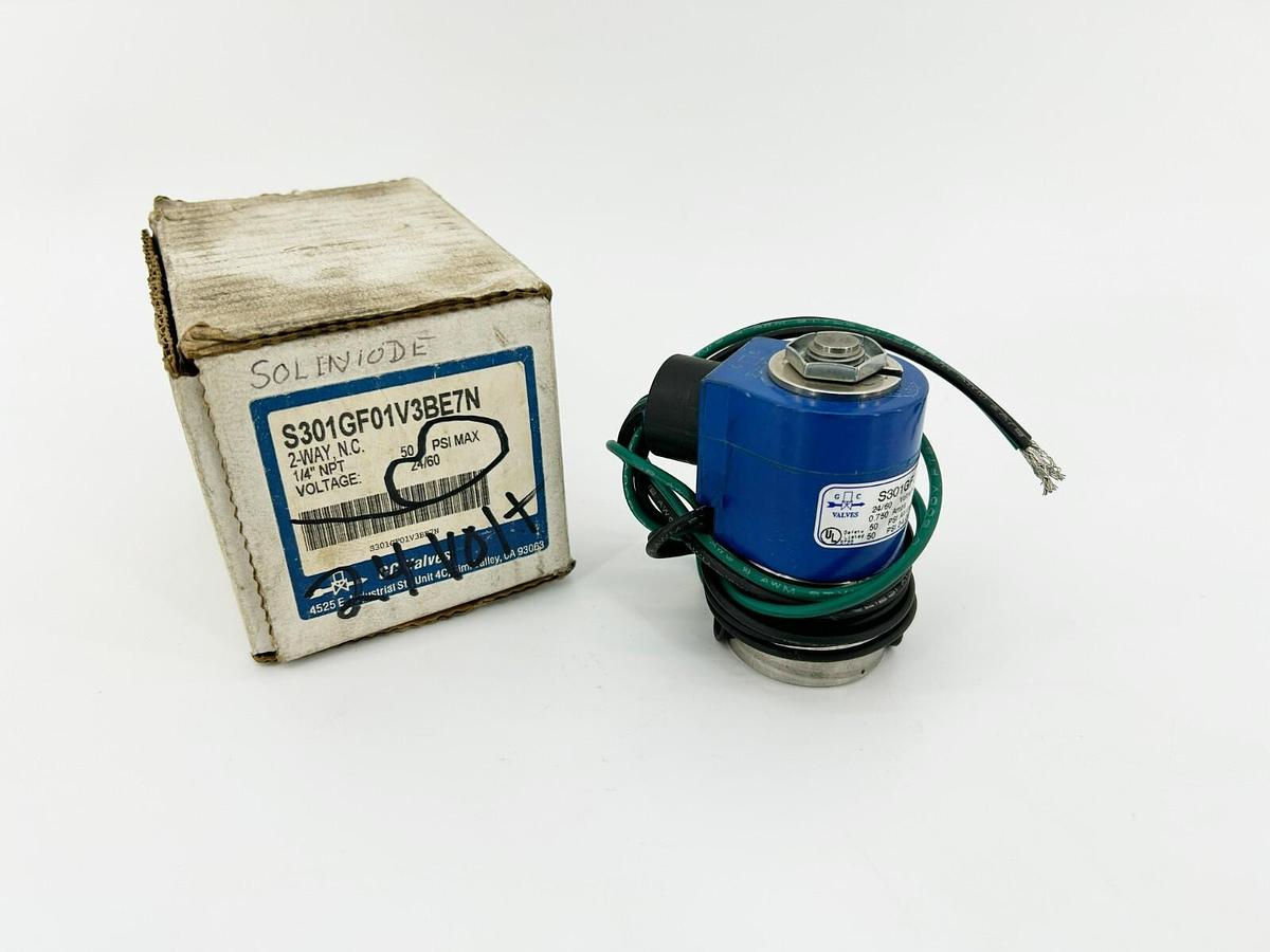 New GC Valves S301GF01V3BE7N Valve, 2-Way, N.C., 1/4" NPT, 50psi, 24V 60Hz