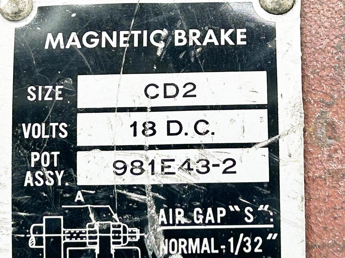 Used P&H 981E43-2 Magnetic Brake Size CD2 18VDC 1/32" Gap