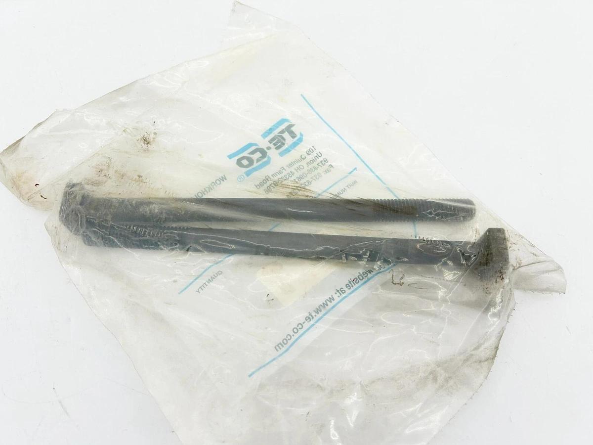 Lot of 2 New TE-CO 2YHW9 T-Bolts, Black Oxide 1/2" Thread Size, 2" Thread, 8" Lg