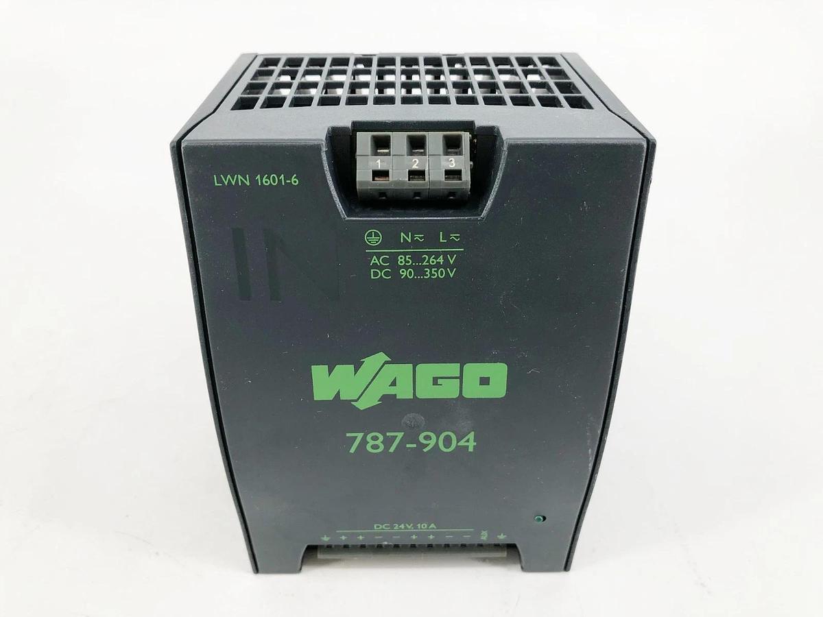 New WAGO 787-904 AC/DC DIN Rail Power Supply 24.7 VDC 10A