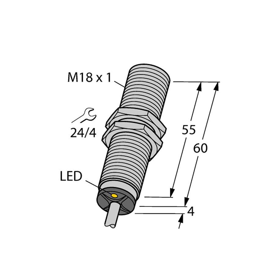 New Turck BI5-S18-AN7X Inductive Sensor 10-30VDC 150mA 1714000 - No Box
