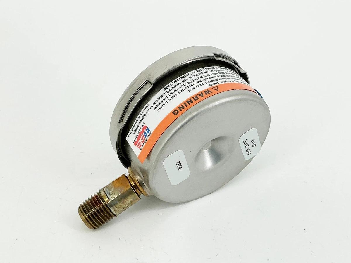 New Ashcroft 25-1009-AW-02L-1000#-XLL Pressure Gauge 2-1/2" 100PSI 316 Tube