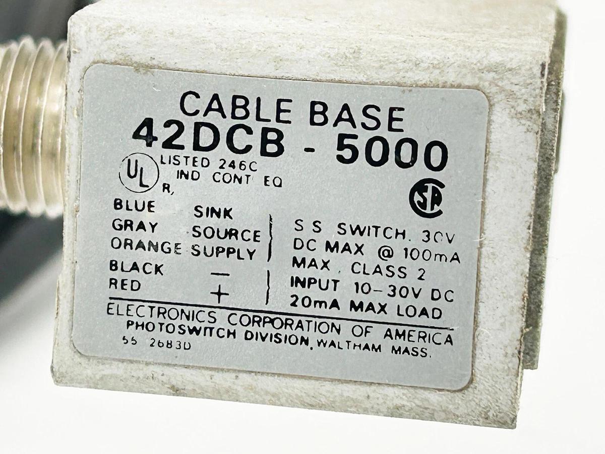 Used Allen Bradley 42DCB-5000 Photoelectric Power Base 10/30VDC 2 Meter Cable 35MA