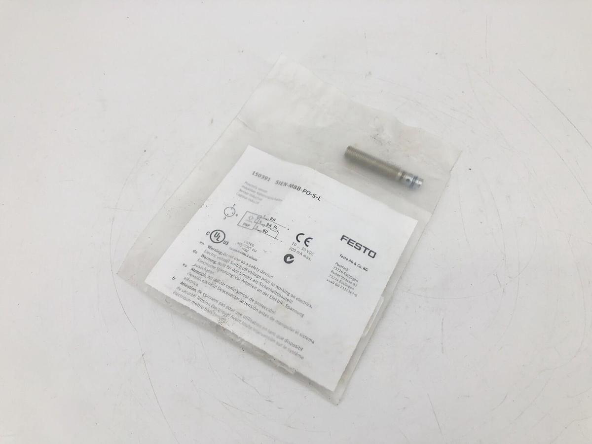 New Festo SIEN-M8B-PO-S-L Inductive Proximity Sensor Switch 10-30 VDC 150391