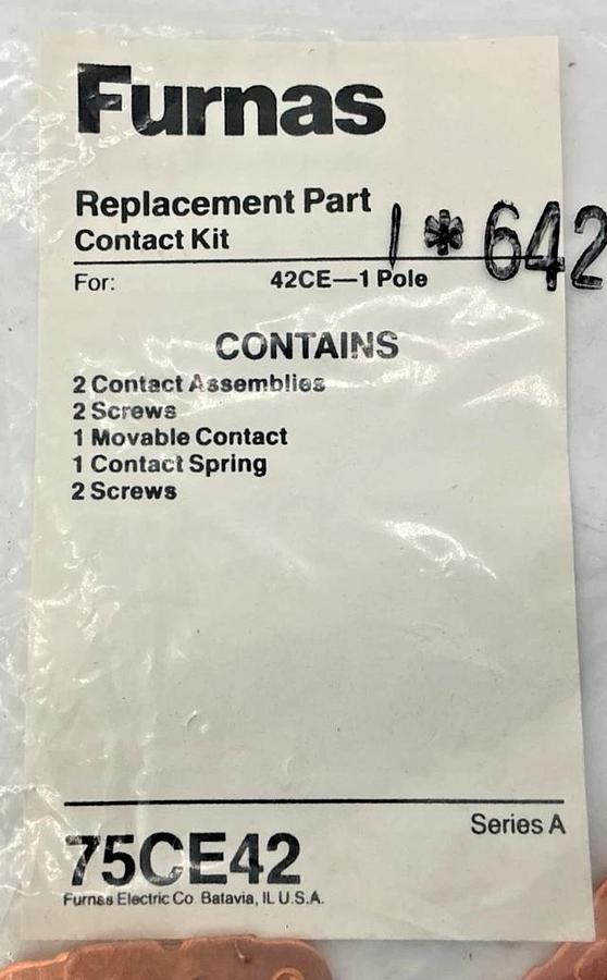 Lot of 2 New Furnas 75CE42 Ser A Replacement Part Contact Kit for 42CE - 1-Pole