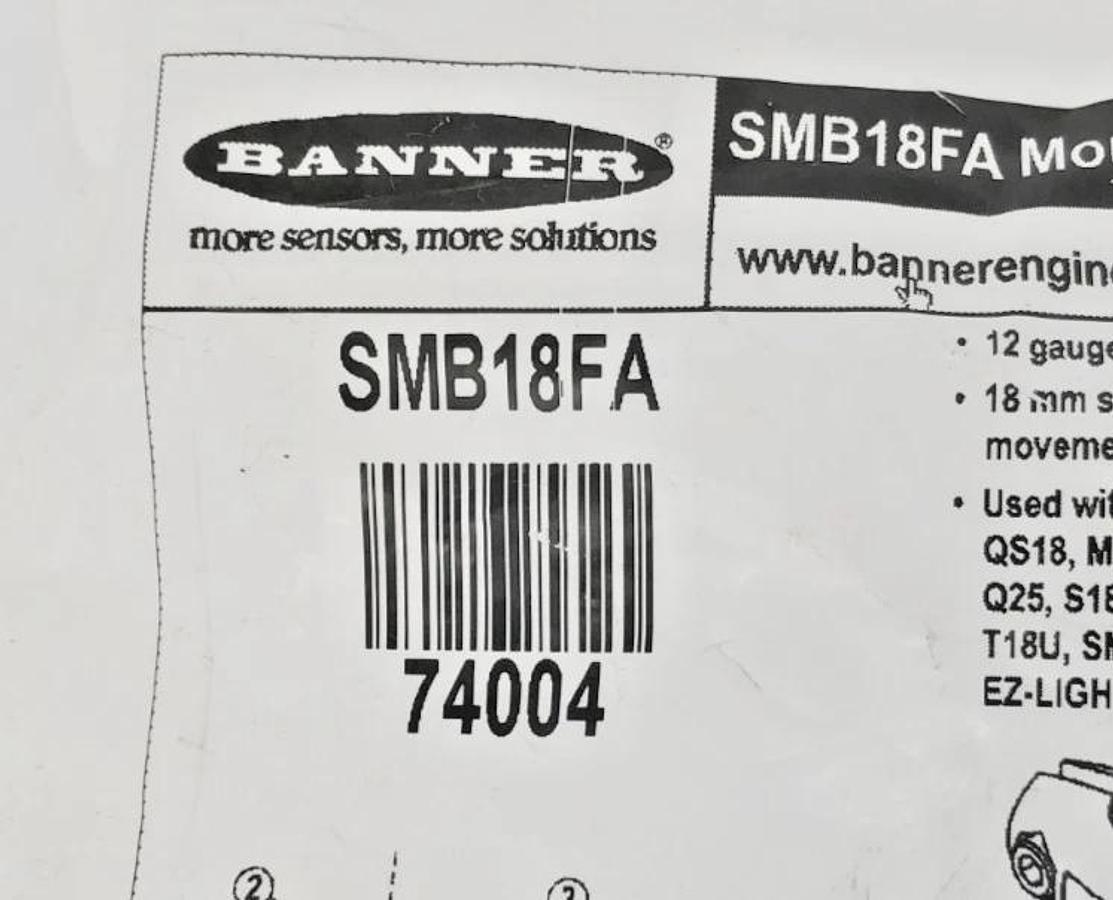 New Banner Engineering SMB18FA Mounting Bracket Kit 74004