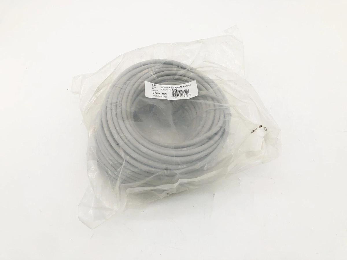 New Pan Pacific S-9MF-100' DB9 Male to DB9 Female Serial Cable 100FT.