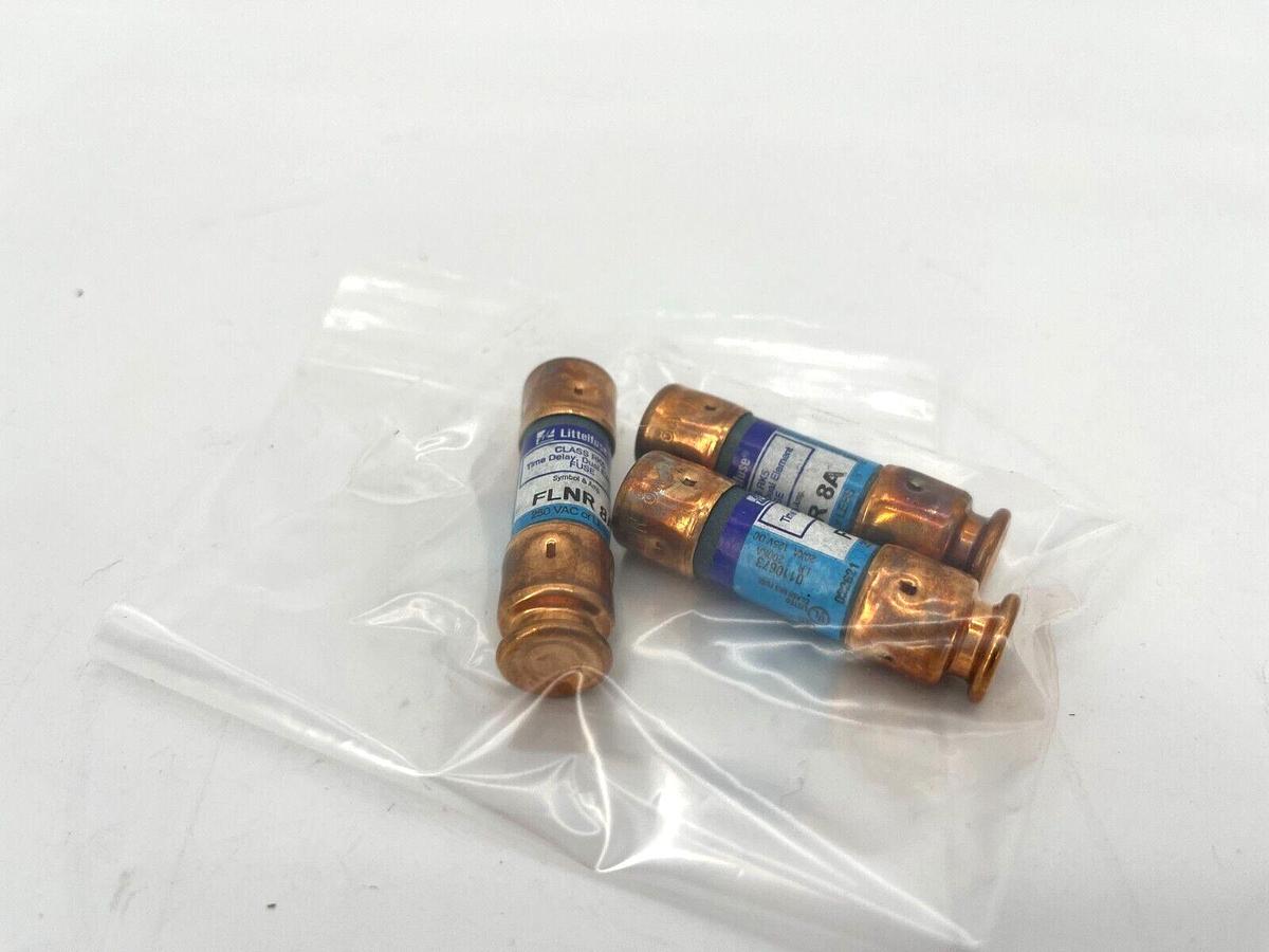 Lot of 3 New Littelfuse FLNR8A Class RK5 Fuses 8A 250VAC FLNR008