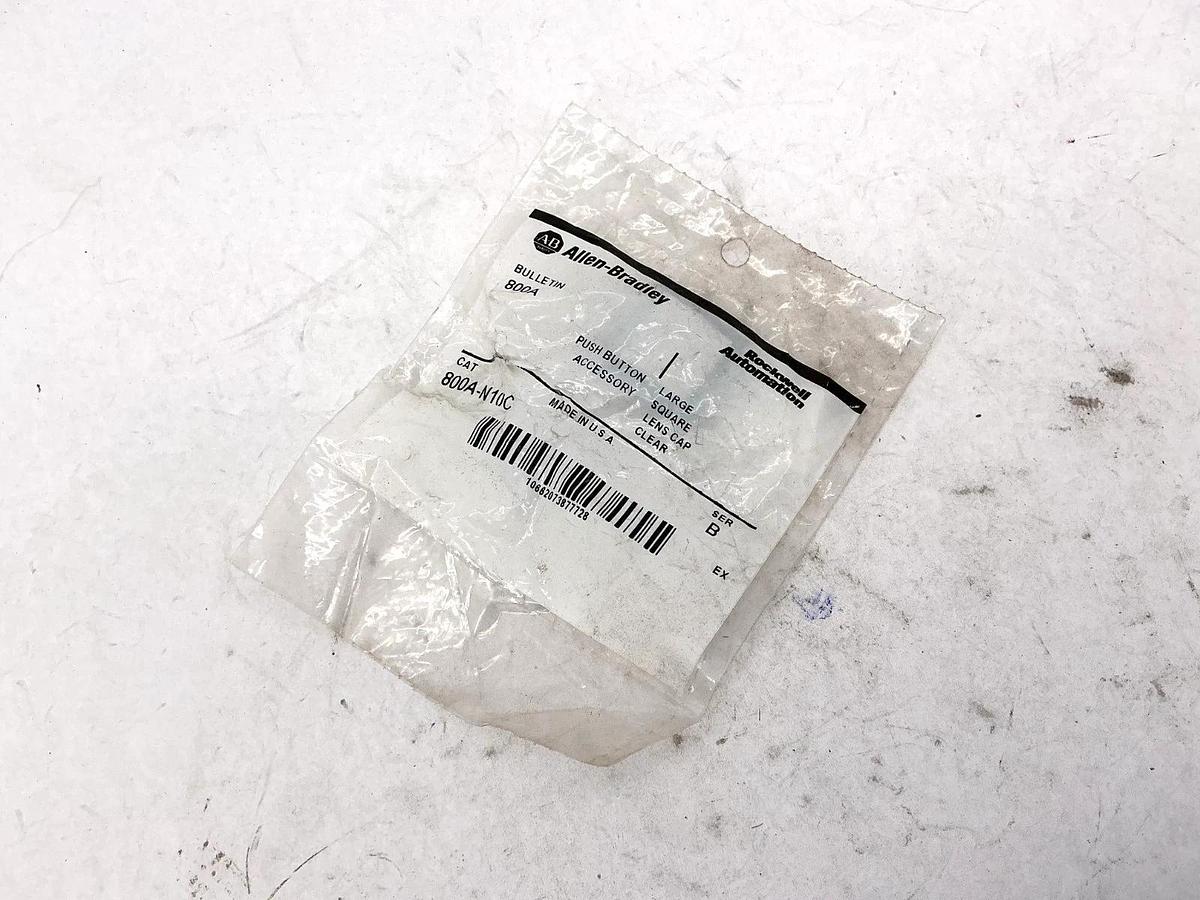 Lot of 3 New Allen Bradley 800A-N10C Pushbutton Large Square Lens Cap Clear