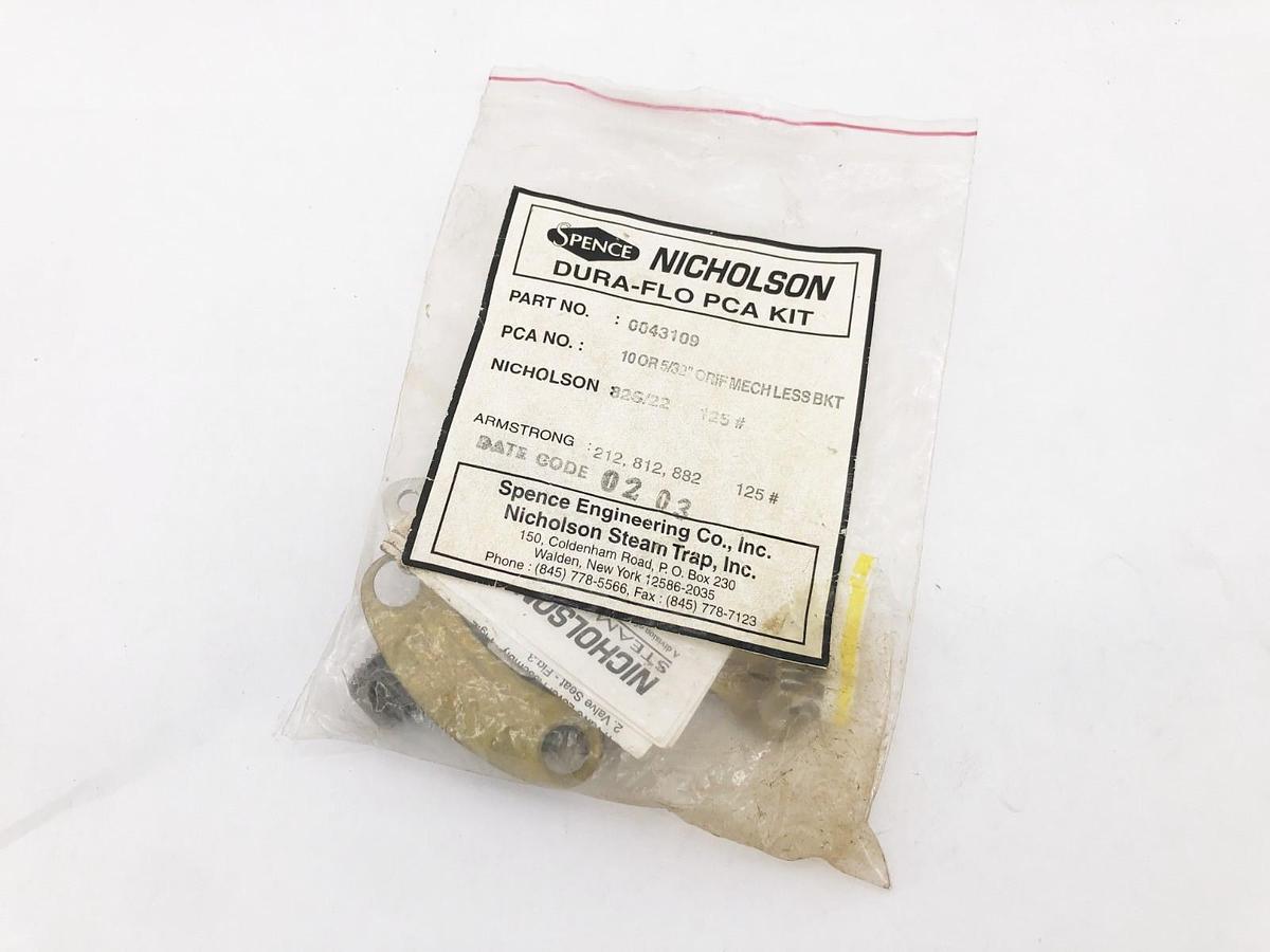 New Spence Nicholson 0043109 Repair Kit 10 or 5/32" ORIF MECH LESS BKT