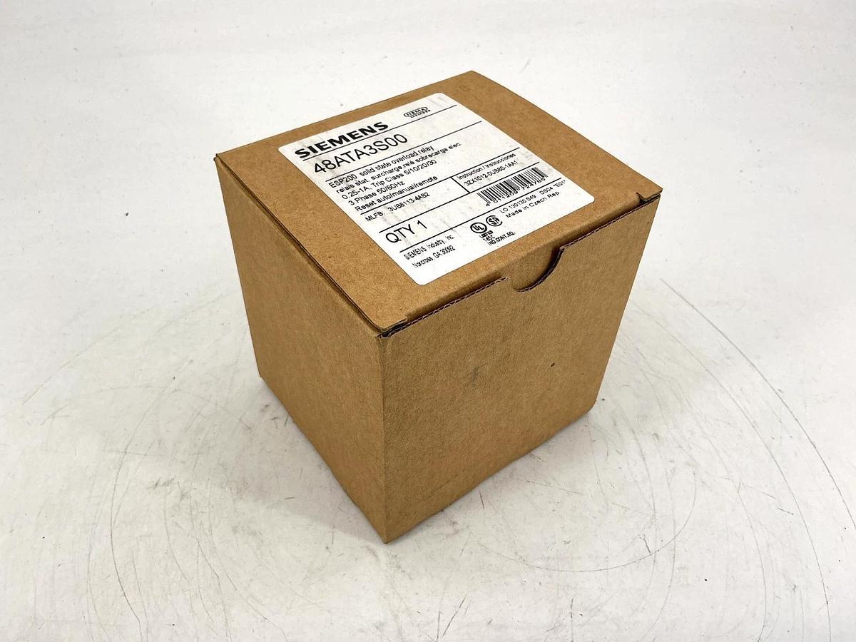 New Siemens 48ATA3S00 Solid State Overload Relay 3Ph .25-1A 50/60HZ 3UB8113-4AB2