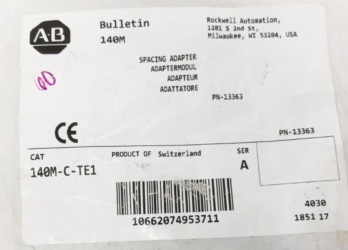 Lot of 2 New Allen Bradley 140M-C-TE1 Ser. A Spacing Adapters