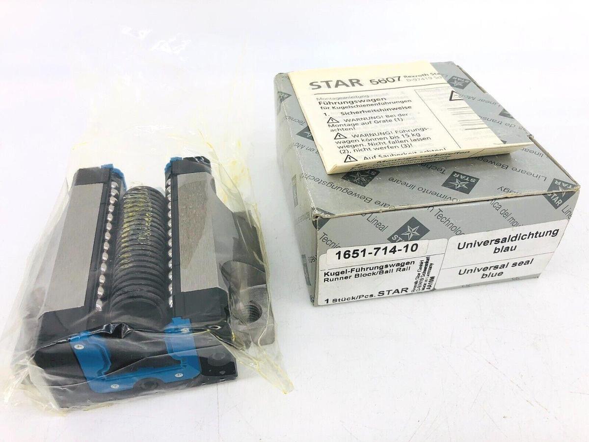 Used New Rexroth Star 1651-714-10 Ballrail Runner Block FNS 30mm