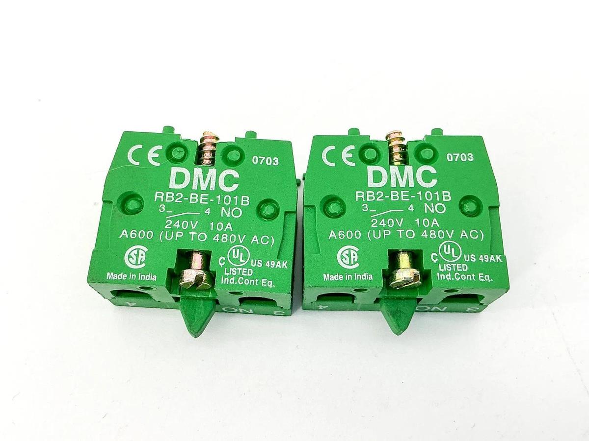 New Lot of 2 DMC RB2-BE-101B Contact Block 240V 10A - No Box