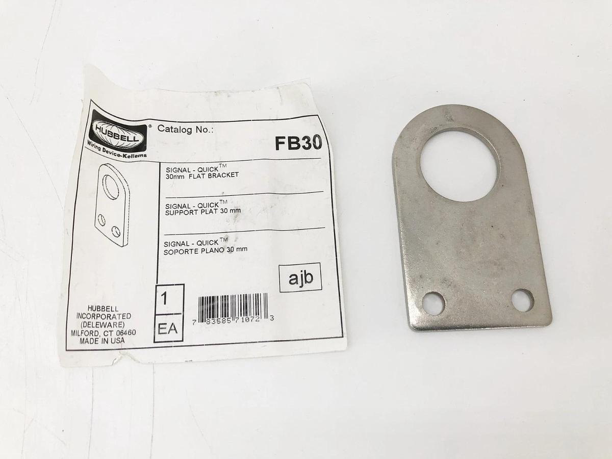 New Hubbell FB30 Flat Bracket 30mm Stainless Steel - No Box