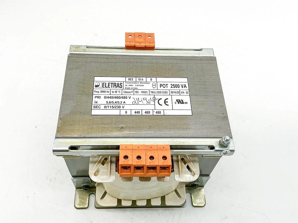 New Eletras TMUL/2500  53282 Transformer 2500VA 480V PRI 115/230V Sec - No Box