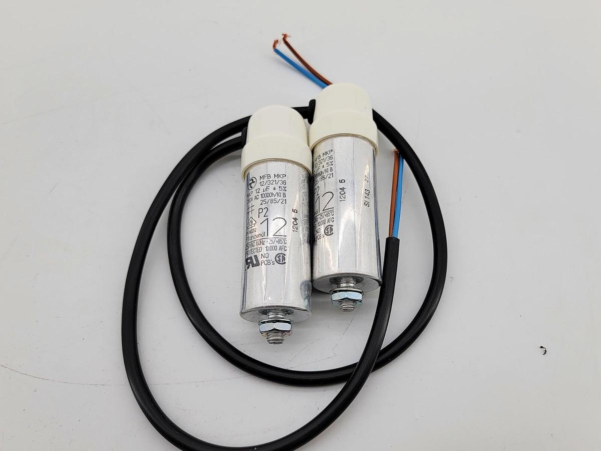 Lot of 2 New MFB MKP 12/321/36 Motor Run Capacitor 280VAC 12 uf +/- 5%