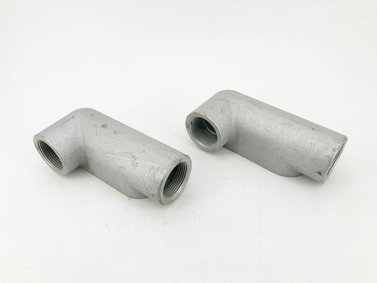 Lot of 2 New Crouse-Hinds LL47 1-1/4" Conduit Outlet Bodies Form 7