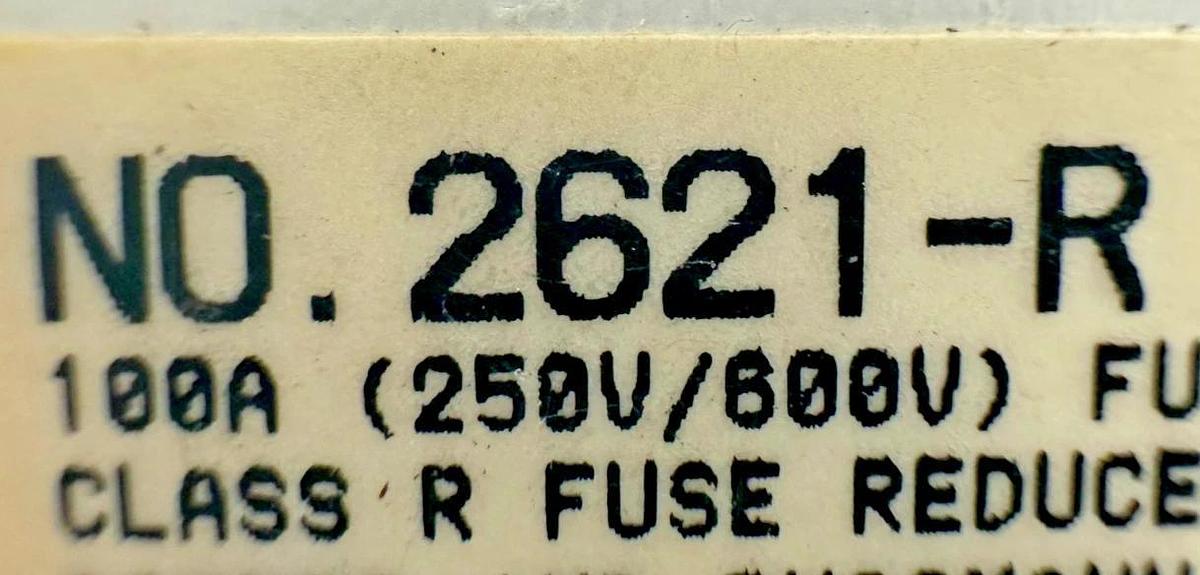 New Bussmann 2621-R Fuse Reducer Class R 100A 250V 2621-R