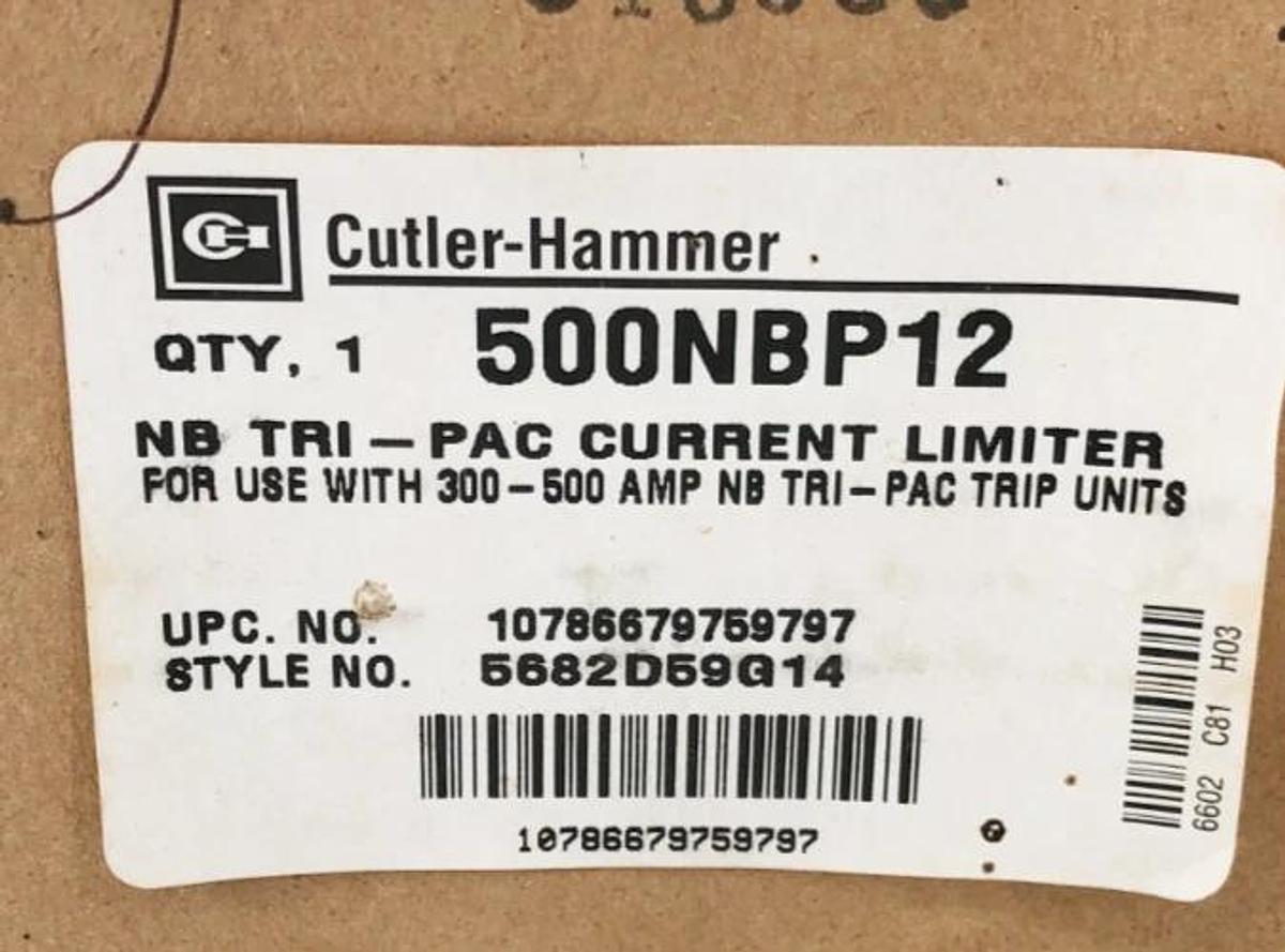 New Cutler Hammer 500NBP12 Tri-Pac Current Limiter 300-500A Style 5682D59G14