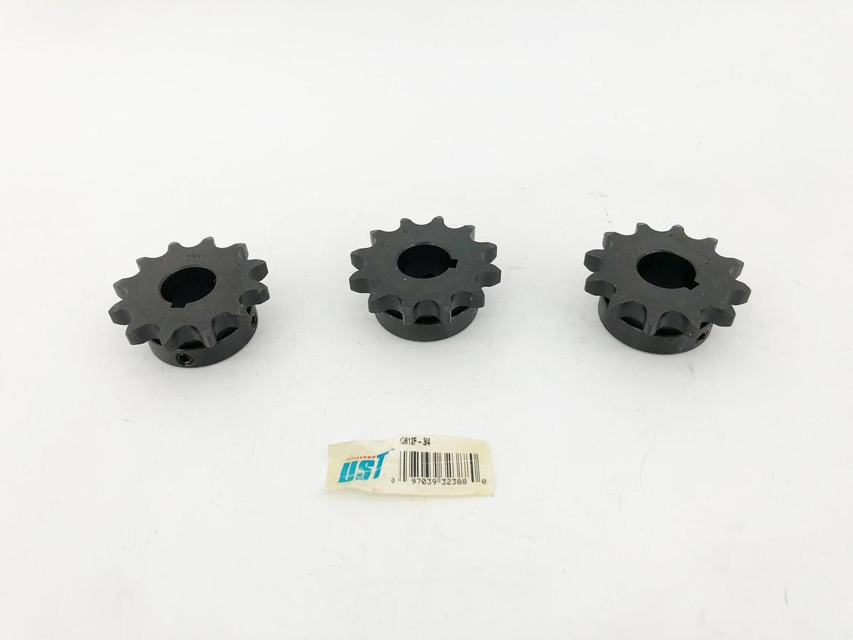 Lot of 3 New US Tsubaki 40B12F-3/4 Sprockets 12 Teeth 3/4" Bore 1L110 - No Box