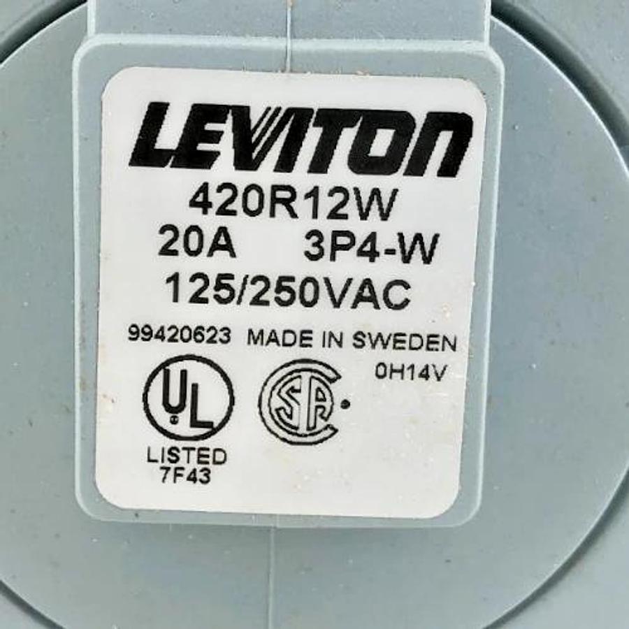 New Leviton 420R12W Watertight Pin & Sleeve Receptacle 20A 125/250V