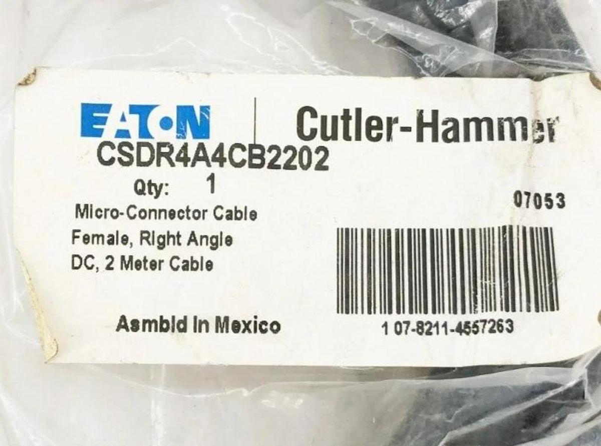 New Eaton Cutler Hammer CSDR4A4CB2202 Connector Cable 4P Female Right Angle 2m