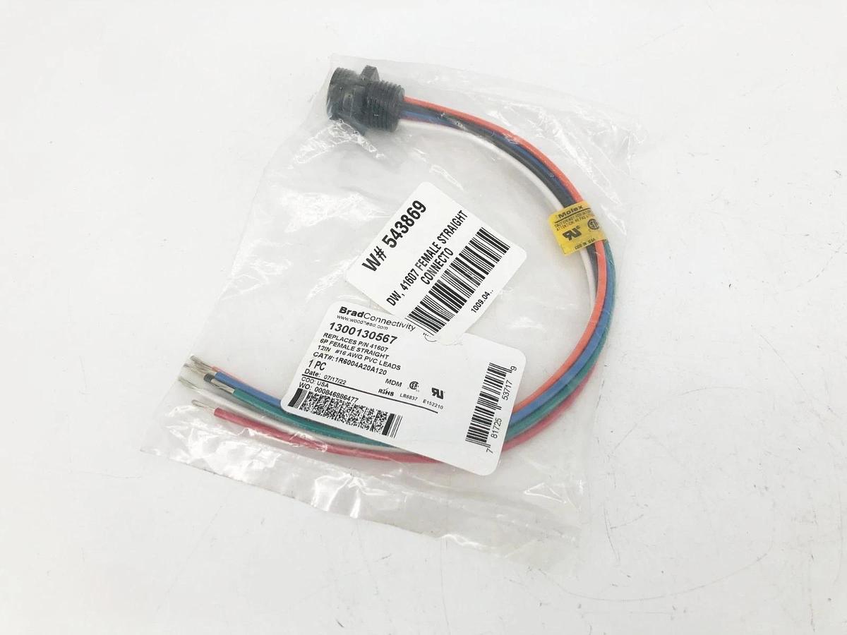 New Brad Connectivity 1300130567 Female Straight Receptacle 6P 12" #16 AWG