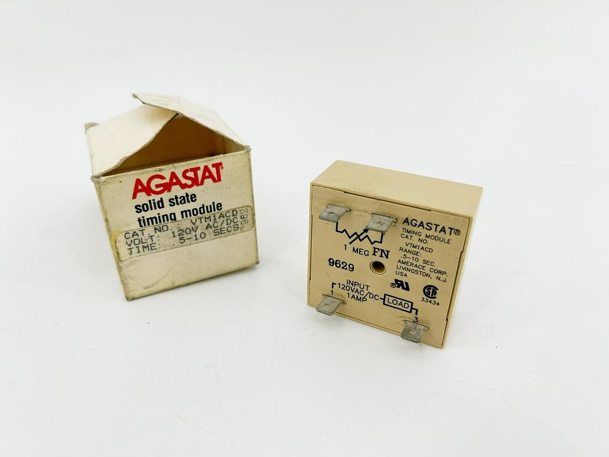 New Agastat VTM1ACD Solid State Timing Module, 1A 120V, 0.5-10s