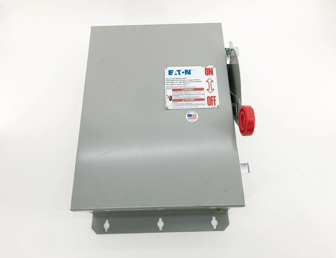 New Eaton DH461UDK Non-Fusible Safety Switch 600VAC 250VDC 30A 4P NEMA 12/3R