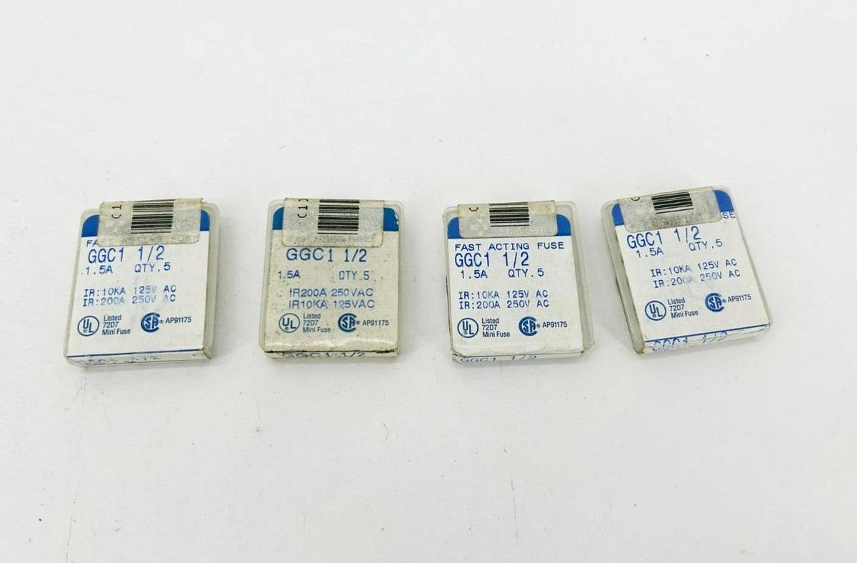 Lot of 19 New Gould Shawmut GGC1-1/2 Fast Acting Fuses 1-1/2A 250VAC
