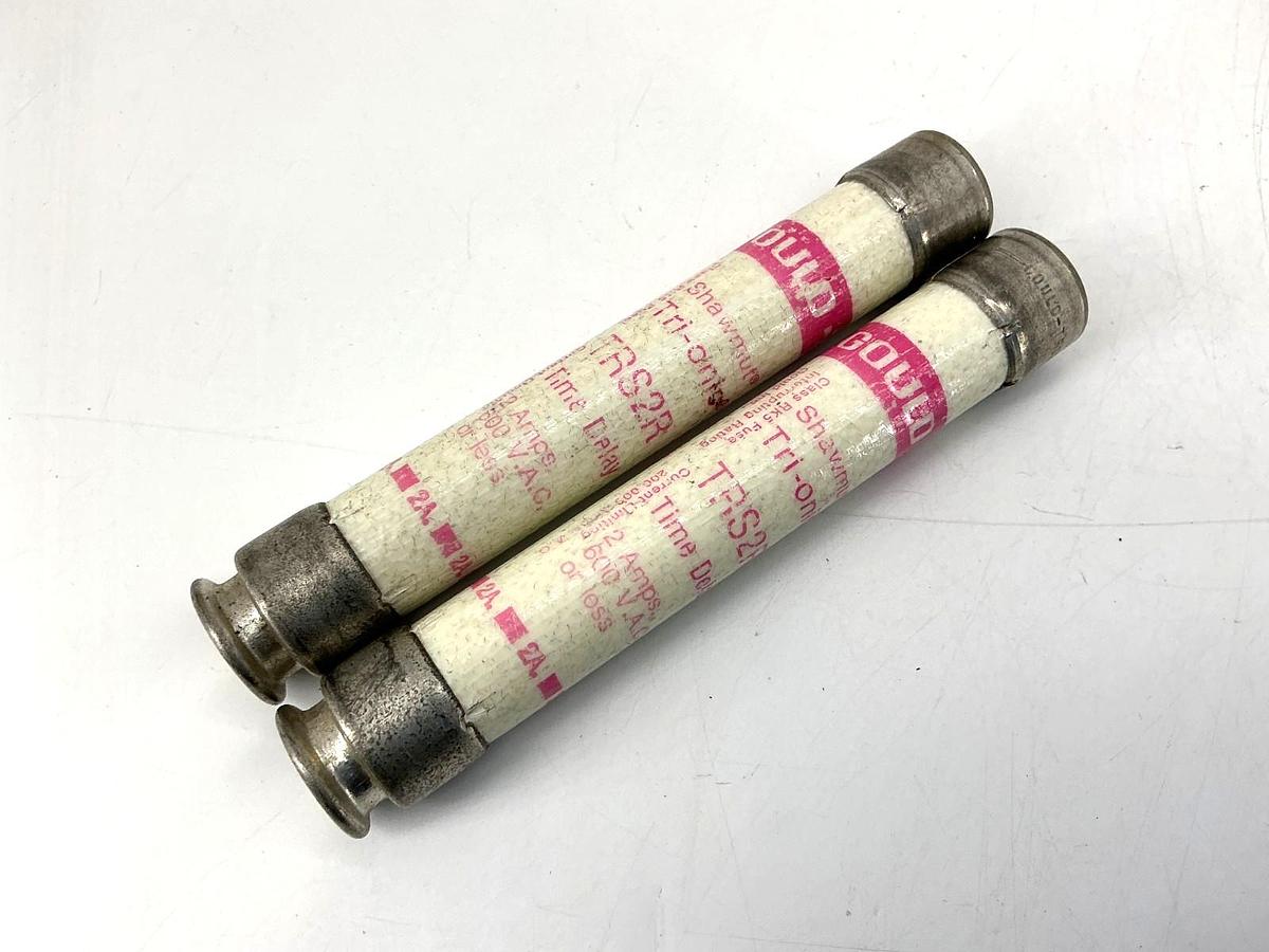 Used Lot of 2 Gould Shawmut TRS2R Tri-Onic Time-Delay Class RK5 Fuse 2A 600VAC