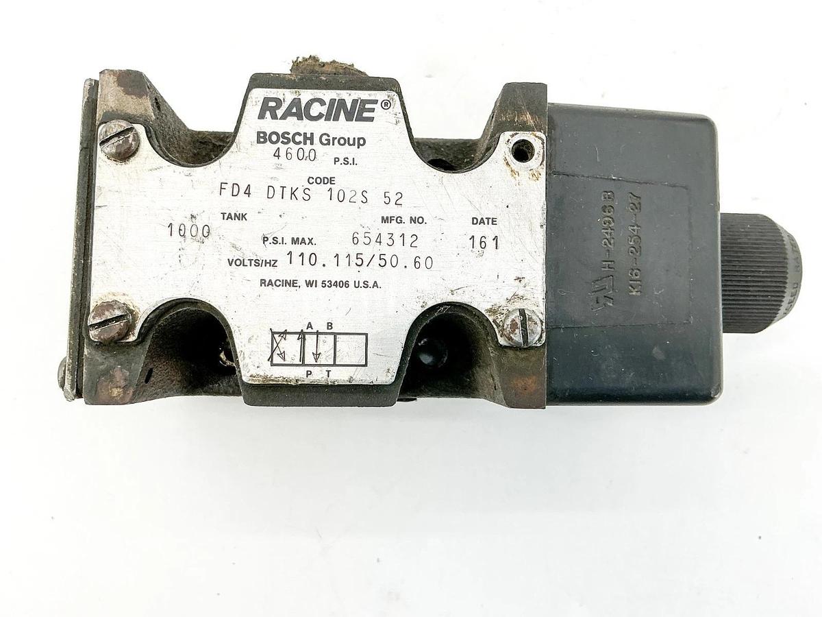 Used Racine Bosch FD4-DTKS-102S-52 Solenoid Valve 110/115V 654312