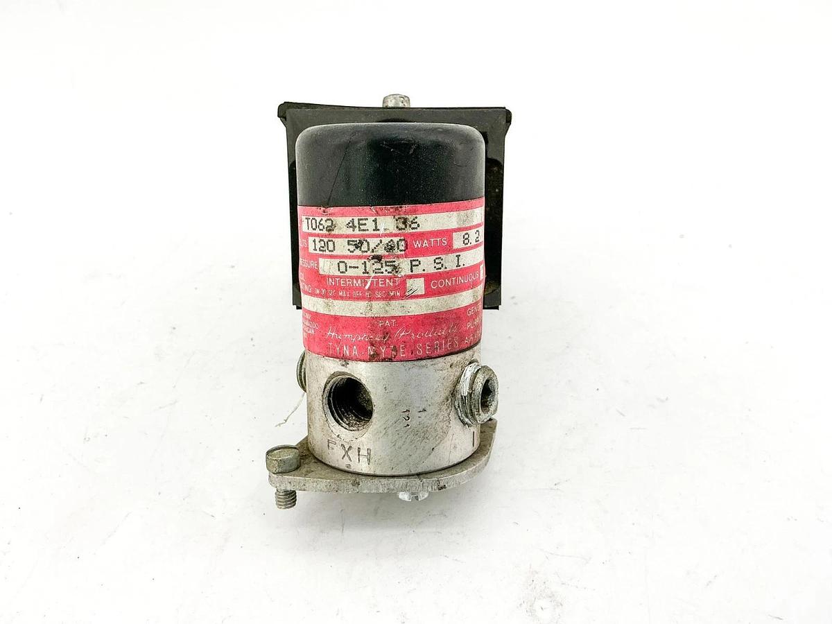 Used Humphrey T062-4E1-36 Solenoid Valve 120V 8.2W 0-125PSI