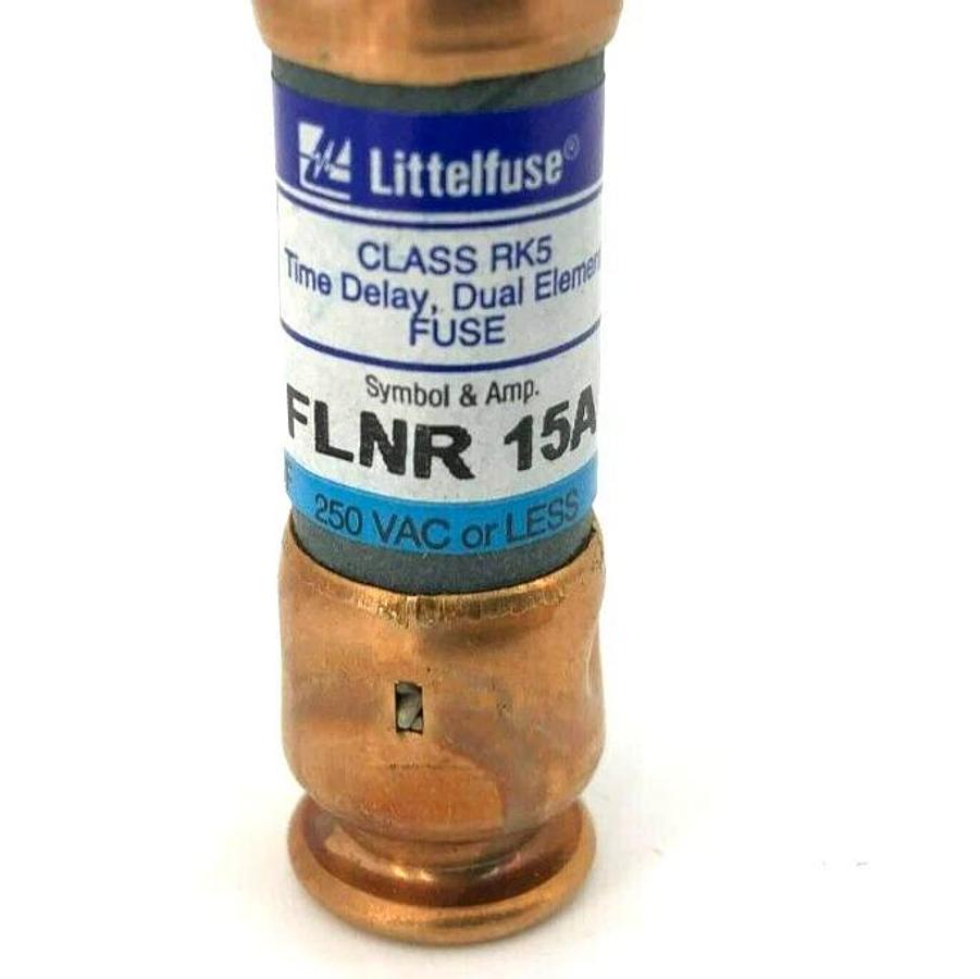 Lot of 4 New Littelfuse FLNR 15A Time Delay Fuses, 250VAC