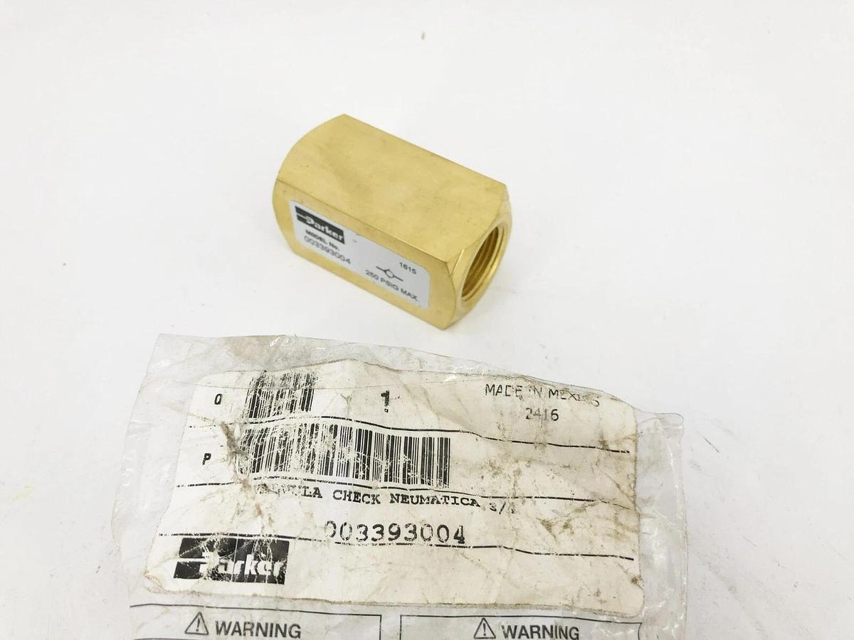 New Parker 003393004 Check Valve 3/4" FNPT 0-250psi