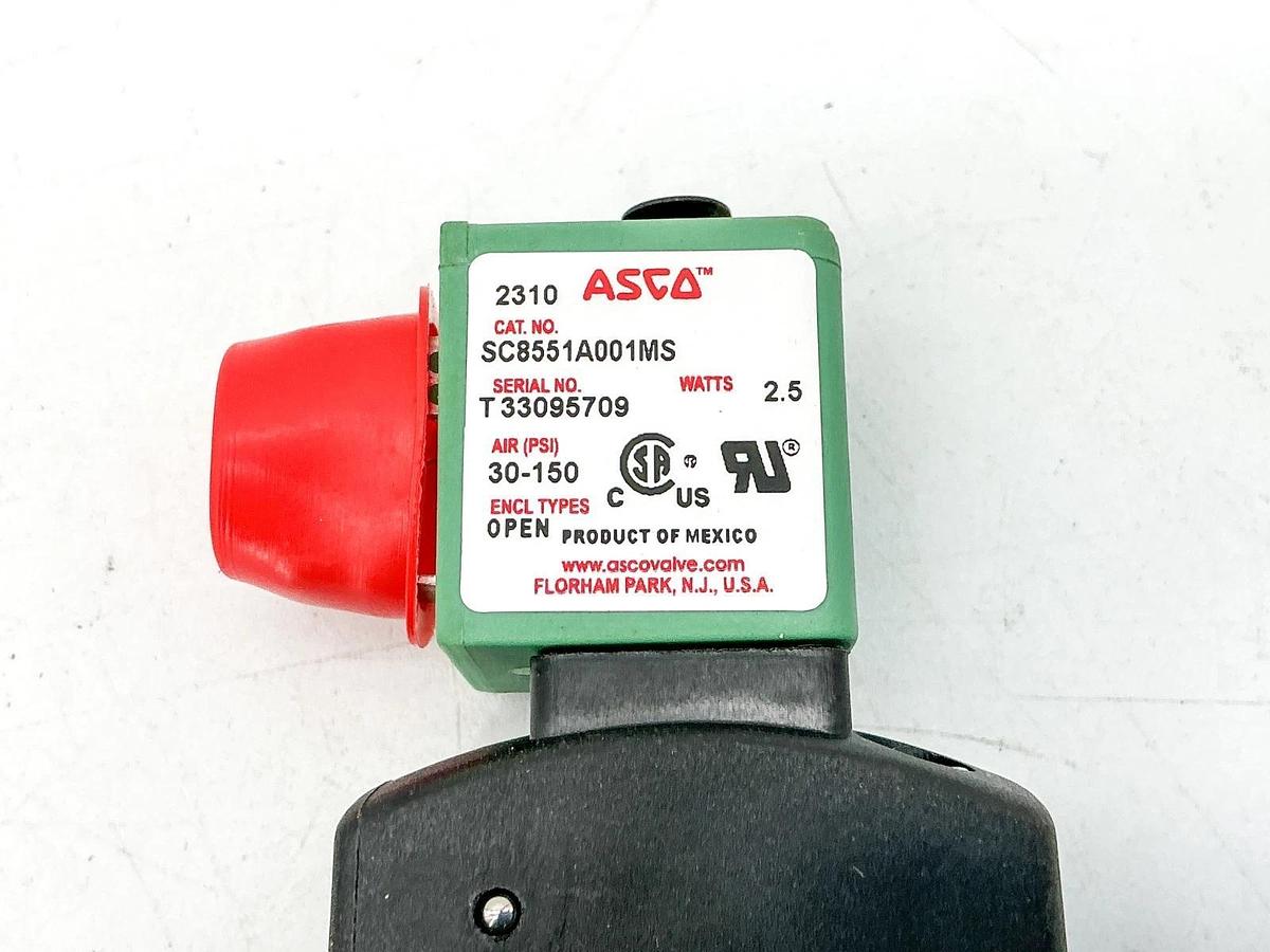New Asco SC8551A001MS Solenoid Valve 120V 30-150PSI 2.5W