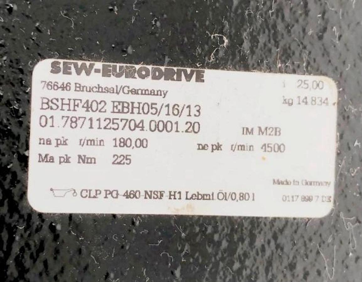 New SEW Eurodrive BSHF402 EBH05/16/13 Gearbox i=25 4500rpm No Box