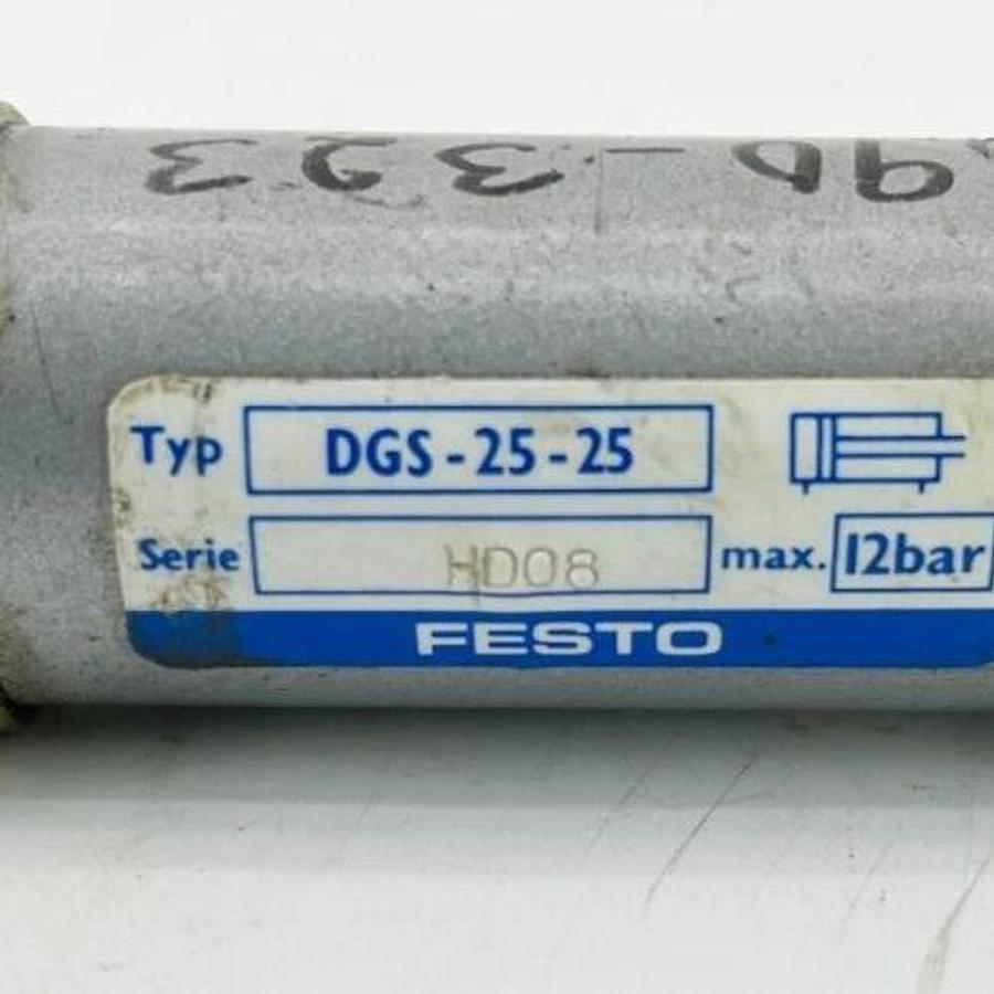 New Festo DGS-25-25 Pneumatic Cylinder 12Bar 25mm Stroke 25mm Bore