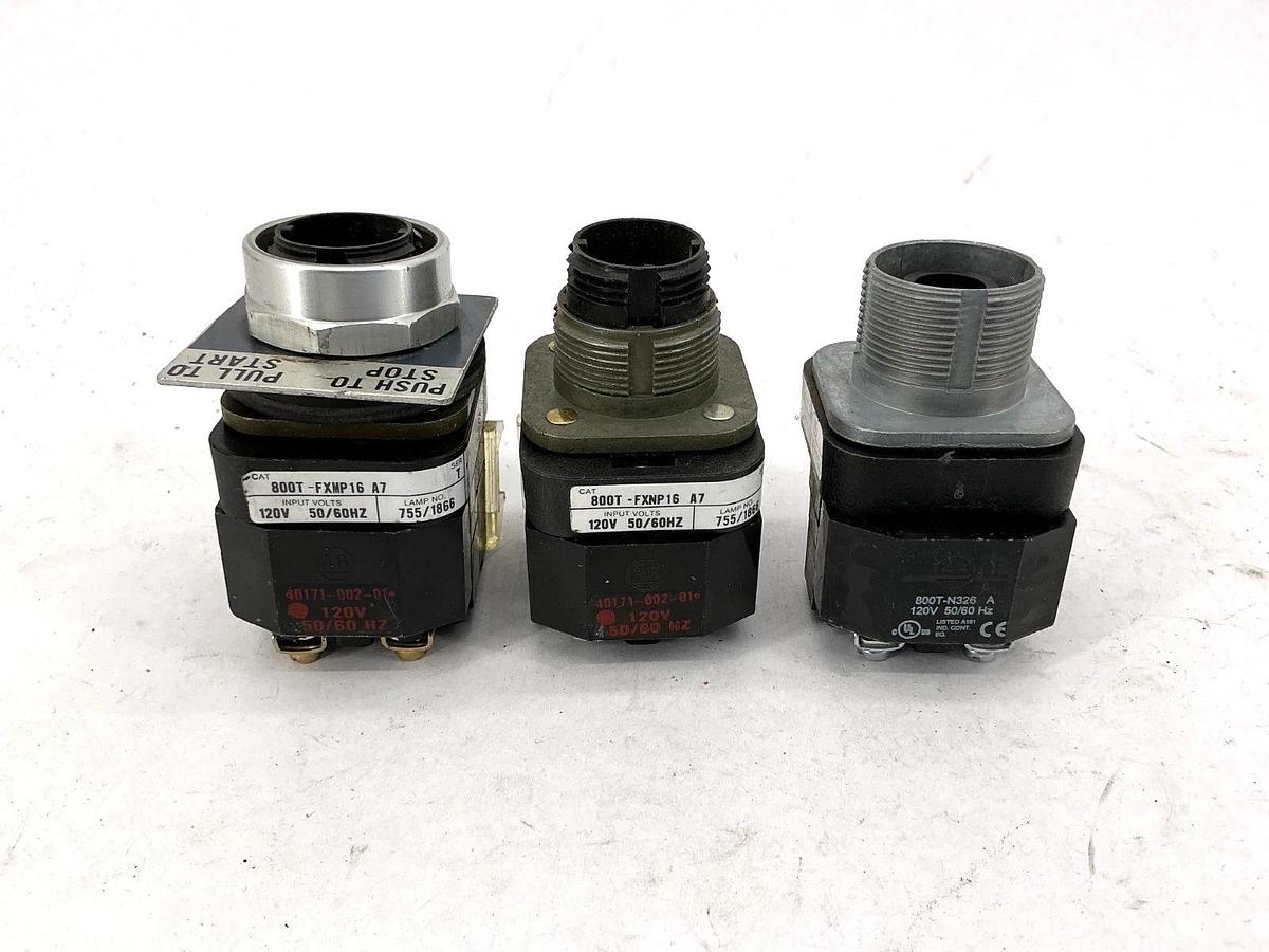 Used Lot of 5 Assorted Allen Bradley 800T Illuminated Pushbuttons