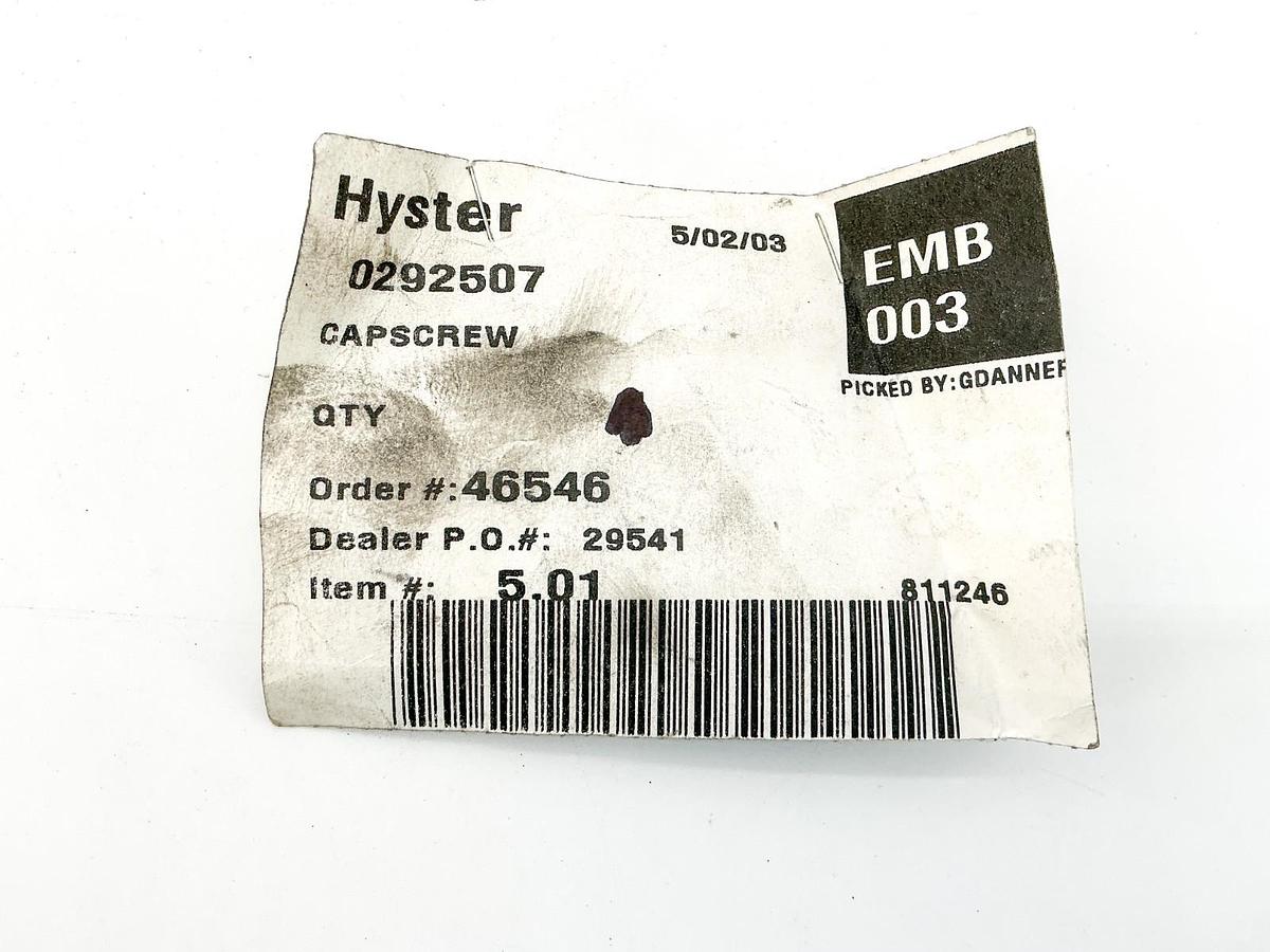New Lot of 3 Hyster 0292507 Capscrew