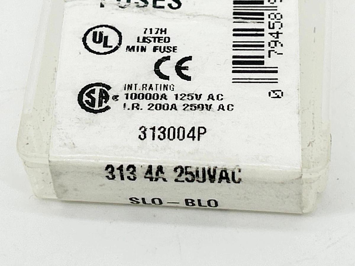 New Lot of 5 Littelfuse 313004P SLO-BLO Fuse 4A 250V