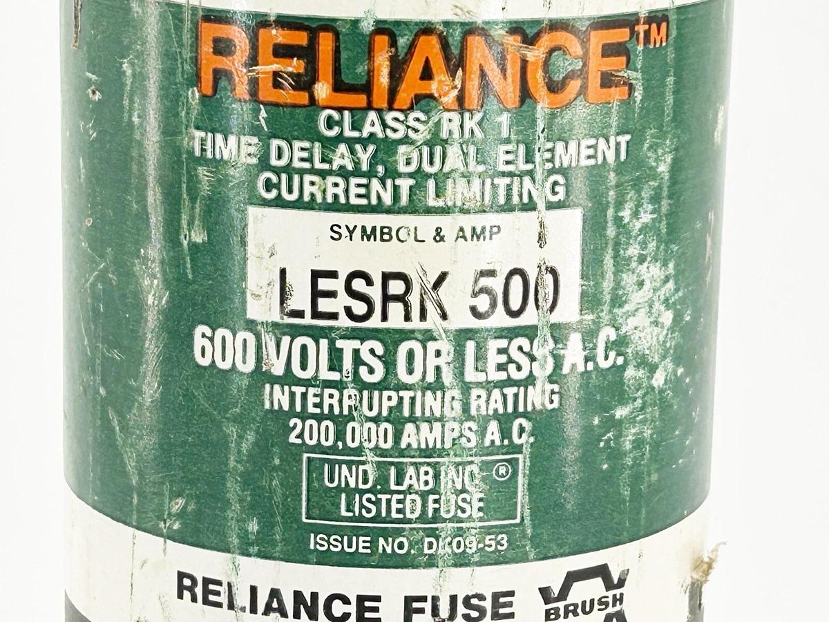 New Reliance LESRK500 Time Delay Dual Element Fuse 500A 700V Class RK1 W/O Box