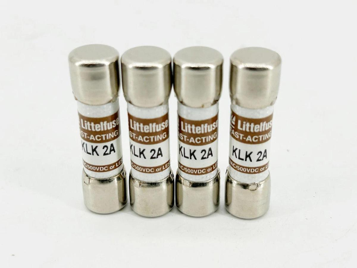 New Lot of 4 Littelfuse KLK-2A Fast Acting Fuse 2A 600V - No Box