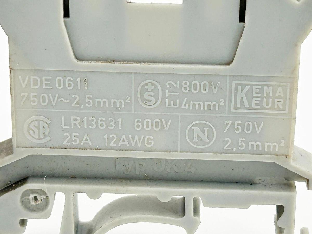 Used Lot of 18 Phoenix Contact VDE0611 Terminal Block 2.5MM 25A Type 4 28AWG Gray