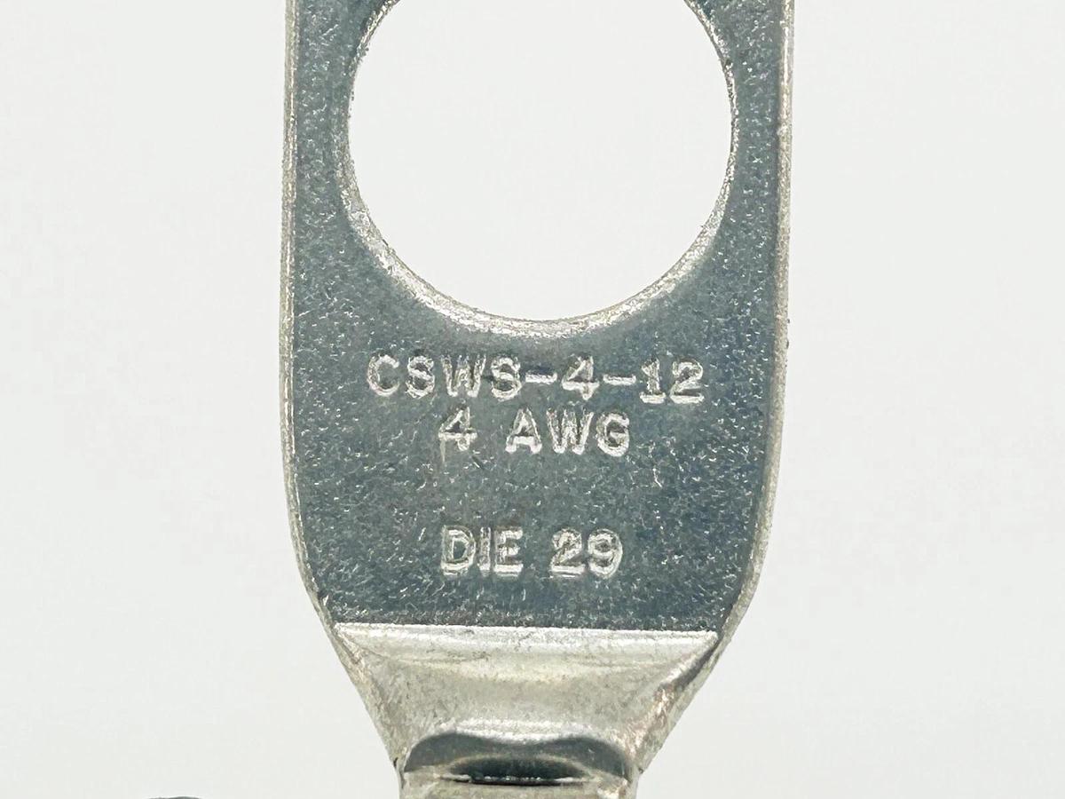 New Lot of 4 Ilsco CSWS-4-12 Copper Compression Lug 4 AWG 9/16