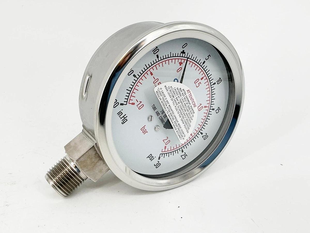 New Swagelok PGI-100C-PC30-LAPX Pressure Gauge 30PSIG 2Bar 1/2" NPT