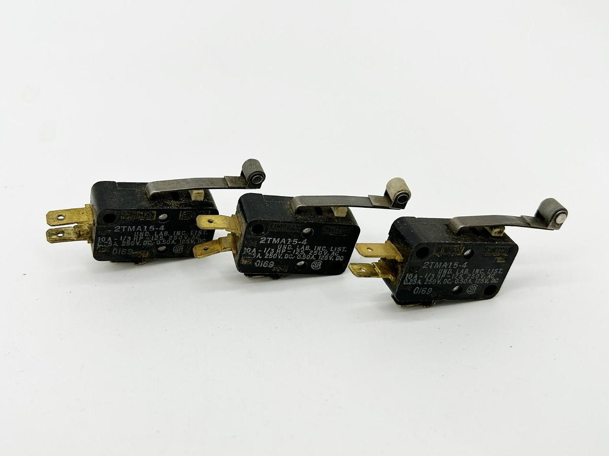 Used Lot of 3 Honeywell 2TMA15-4 Limit Switch Snap Action 10A 1/3HP 250V