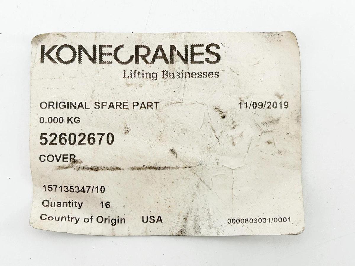 New Kone Cranes 52602670 End Cap Cover