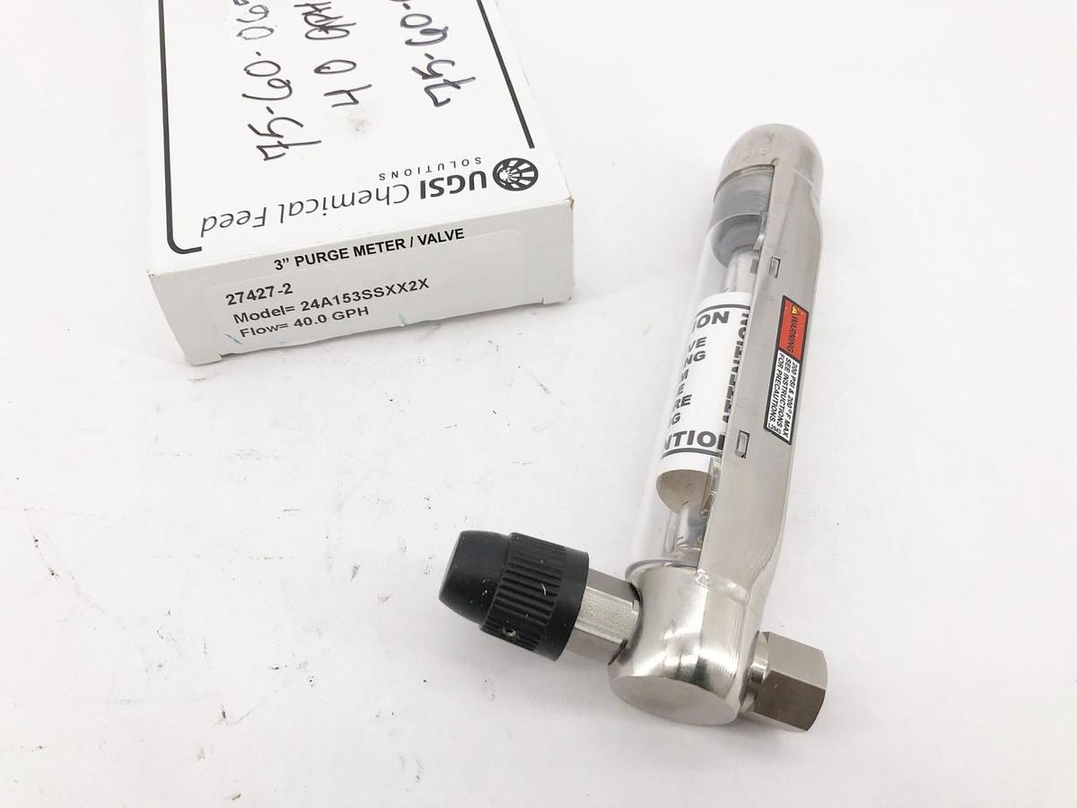 New UGSI 24A153SSXX2X Purge Meter Valve 3" 40.0 GPH 27427-2